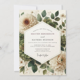 Sage Classic Bloom Wedding Invitation