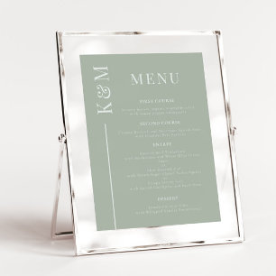 Sage Clean Line Wedding Dinner Menu