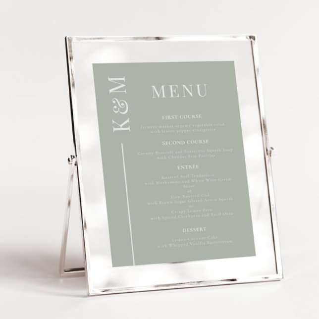 Sage Clean Line Wedding Dinner Menu (Creator Uploaded)