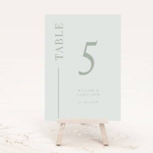 Sage Clean Line Wedding Table Number