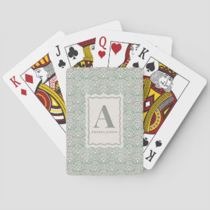 Sage Coastal Scalloped Personalized Poker Cards