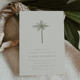 Sage   Coconut Palm Engagement Party Invitation