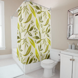 Sage Colour Botanical Fig Leaf Watercolor Pattern