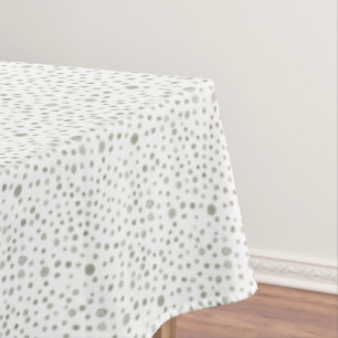 Sage Confetti Watercolor Dots Table Cloth