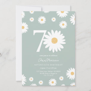 Sage Daisy 70e anniversaire Invitation