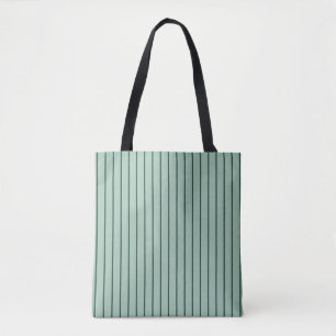 Sage & Dark Green Striped Tote Bag