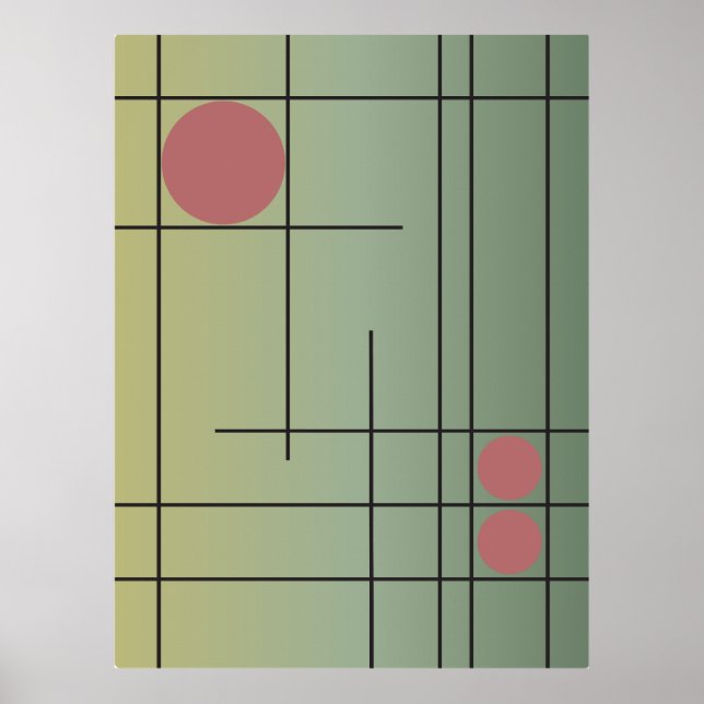 Sage Drift No. 1 — Modern Geometric Wall Art Poste (Front)