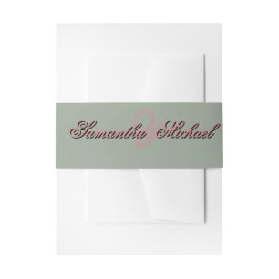 Sage & Dusty Rose Wedding Belly Band  Invitation Belly Band