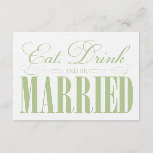 Sage Eat, Drink & Be Married   Enclosure Card