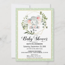 Sage Elephant Modern Baby Shower