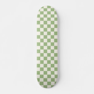Sage et Crème Motif Skateboard vérifiés