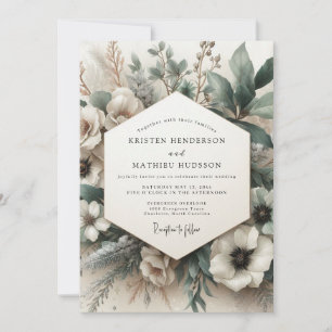 Sage Ethereal Bloom Wedding Invitation