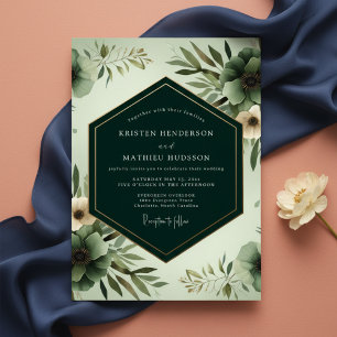 Sage Ethereal Bloom Wedding Invitation