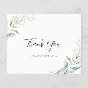 Sage Eucalyptus Budget Wedding Thank You Card
