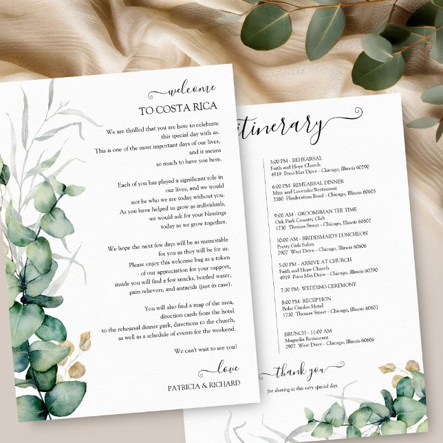 Sage Eucalyptus Greenery Weekend Schedule (Creator Uploaded)