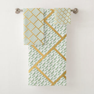 SAGE EUCALYPTUS MOTIF SALLE DE BAINS JEU DE SERVIE