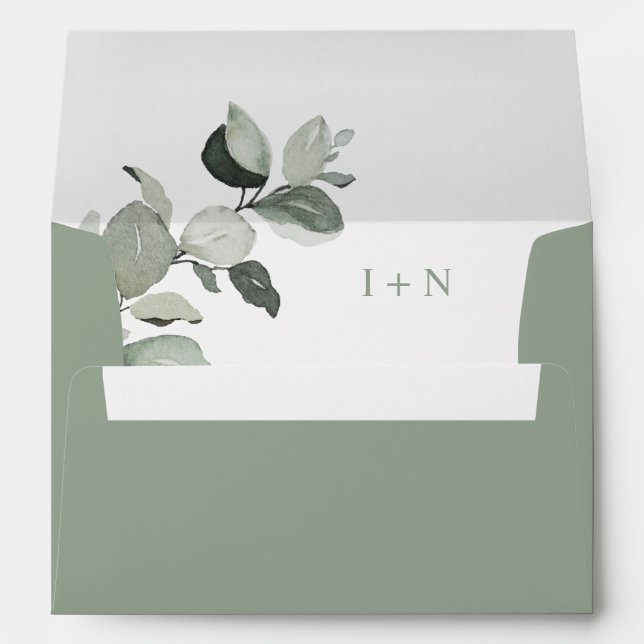 Sage Eucalyptus Wedding Envelope (Back (Bottom))