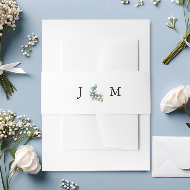 Sage Eucalyptus Woodland Wedding Invitation Belly Band (Creator Uploaded)