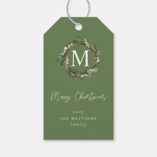Sage Eucalyptus Wreath Monogram Gift Tags