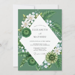 Sage Fern Foliage Wedding Invitation