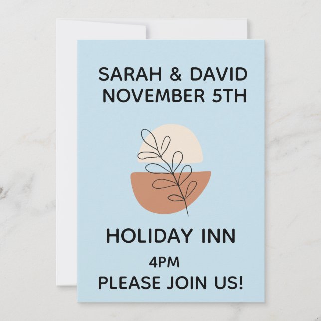 SAGE FLORAL CUSTOM WEDDING INVITATION (Front)