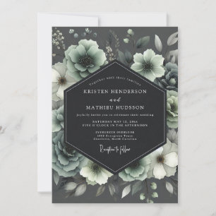 Sage Floral Enchantment Wedding Invitation