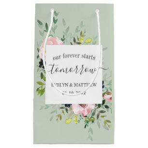 Sage Floral Forever Starts Tomorrow Rehearsal Small Gift Bag