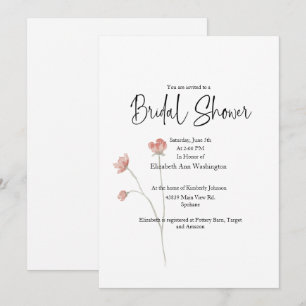 Sage Floral Watercolor Bridal Shower Invitation