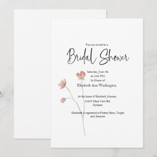 Sage Floral Watercolor Bridal Shower Invitation