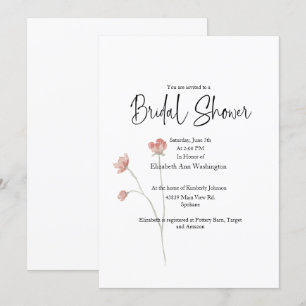 Sage Floral Watercolor Bridal Shower Invitation