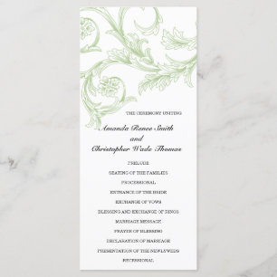 Sage Floral Wedding Program