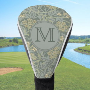Sage Floral William Morris Custom Initial Ladies Golf Head Cover