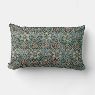 Sage Floral William Morris Lumbar Pillow