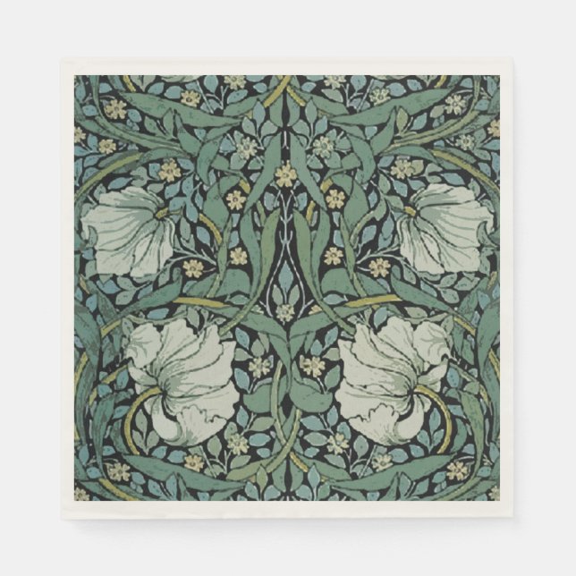 Sage Floral William Morris Napkin (Front)