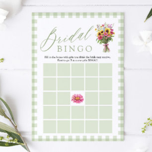 Sage Fresh Off The Market Bridal Shower Bingo Game Invitation