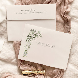 Sage Garden Return Addressed Invitation Envelope 
