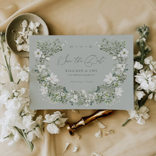 Sage Garden Save The Date Wedding Announcement