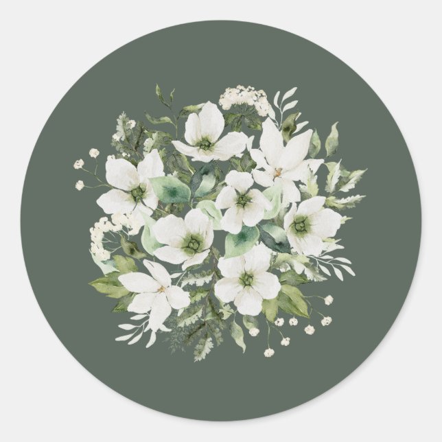 Sage Garden Sticker Envelope Seals Wedding Labels (Front)