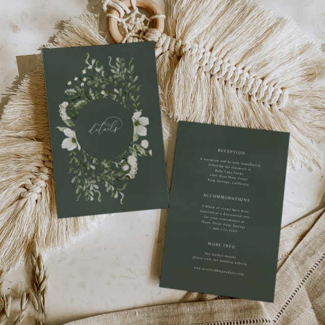 Sage Garden Wedding Info Details Enclosure Card (Creator Uploaded)