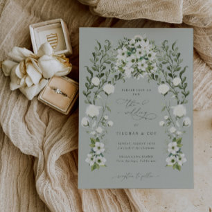 Sage Garden Wedding Invitation Faire-part Card