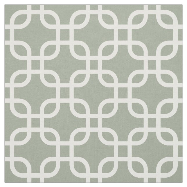 Sage Geometric Links Pattern Fabric (Swatch)