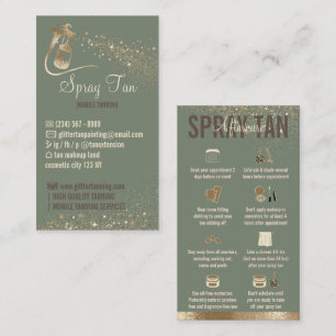 Sage Glitz Aftercare Instructions Spray Tanning Business Card