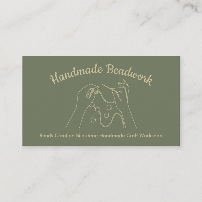 Sage Gold Beads Creation Bijouterie Business Card (Front)