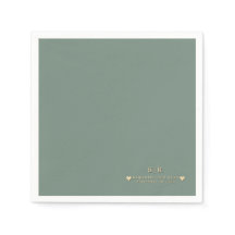Sage & Gold Wedding Napkin— Minimalist Luxury