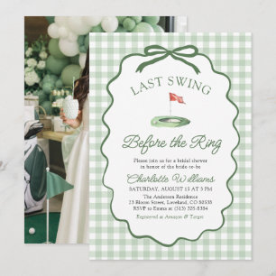 Sage Golf Last Swing Before the Ring Bridal Shower Invitation
