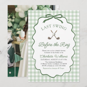 Sage Golf Last Swing Before the Ring Bridal Shower Invitation