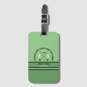sage Golfer travel-tag with golfist name  Luggage Tag