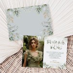 Sage Green 16th Birthday Photo Thank You Card<br><div class="desc">This modern botanical themed thank you card features beautiful watercolor eucalyptus greenery and modern lettering. Customize the thank you note to suit your event!</div>