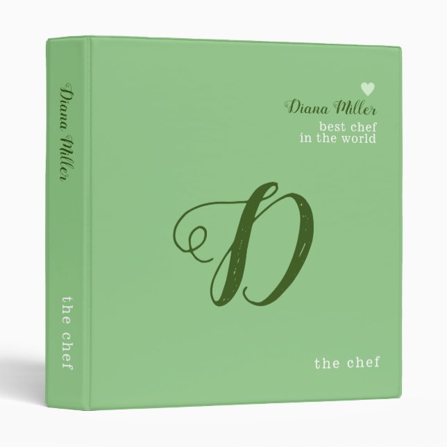 sage green 3 ring binder (Front/Spine)