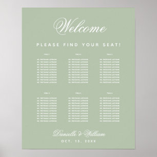 Sage Green 6 Table Simple Mariage Tableau de siège
